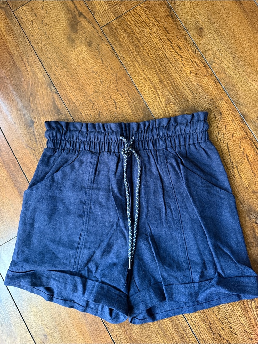 Rewind Navy High-Waist Drawstring Shorts